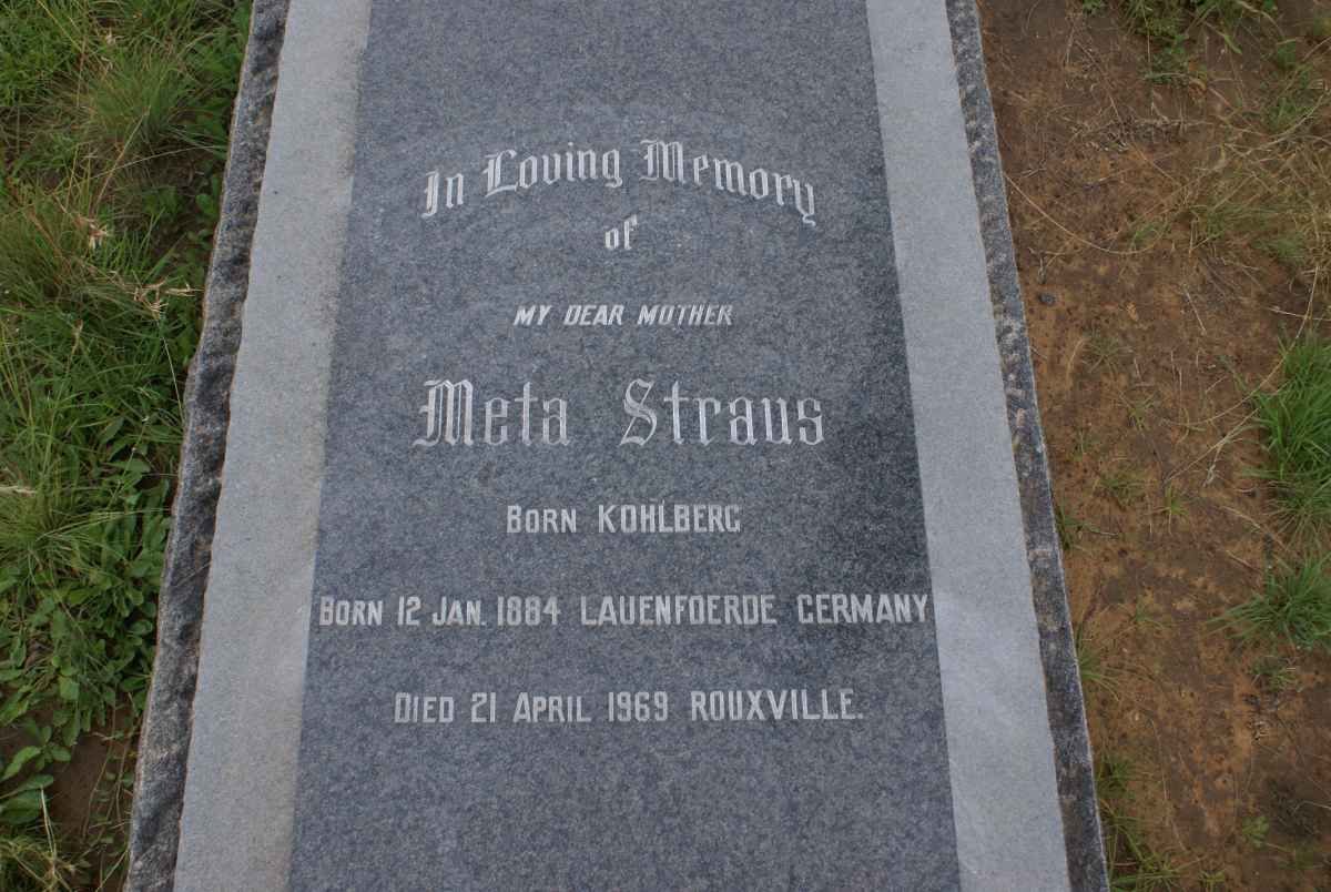 STRAUS Meta nee KOHLBERG 1884-1969
