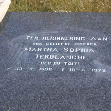 TERBLANCHE Martha Sophia nee DU TOIT 1896-1978