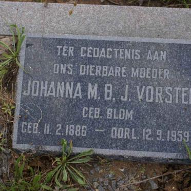 VORSTER Johanna M.G.L. nee BLOM 1886-1959