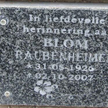RAUBENHEIMER Blom 1926-2007