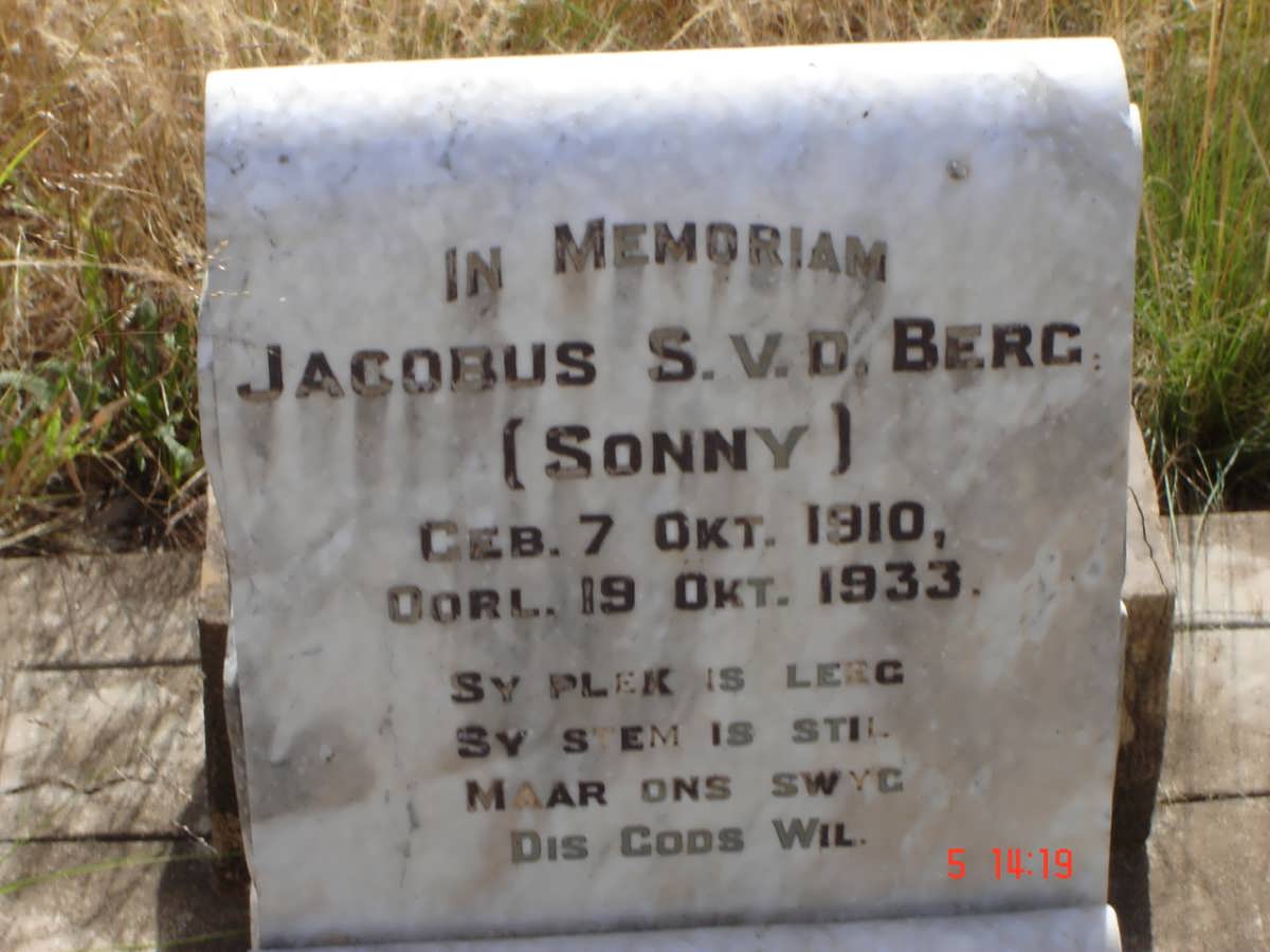 BERG Jacobus S., van den 1910-1933