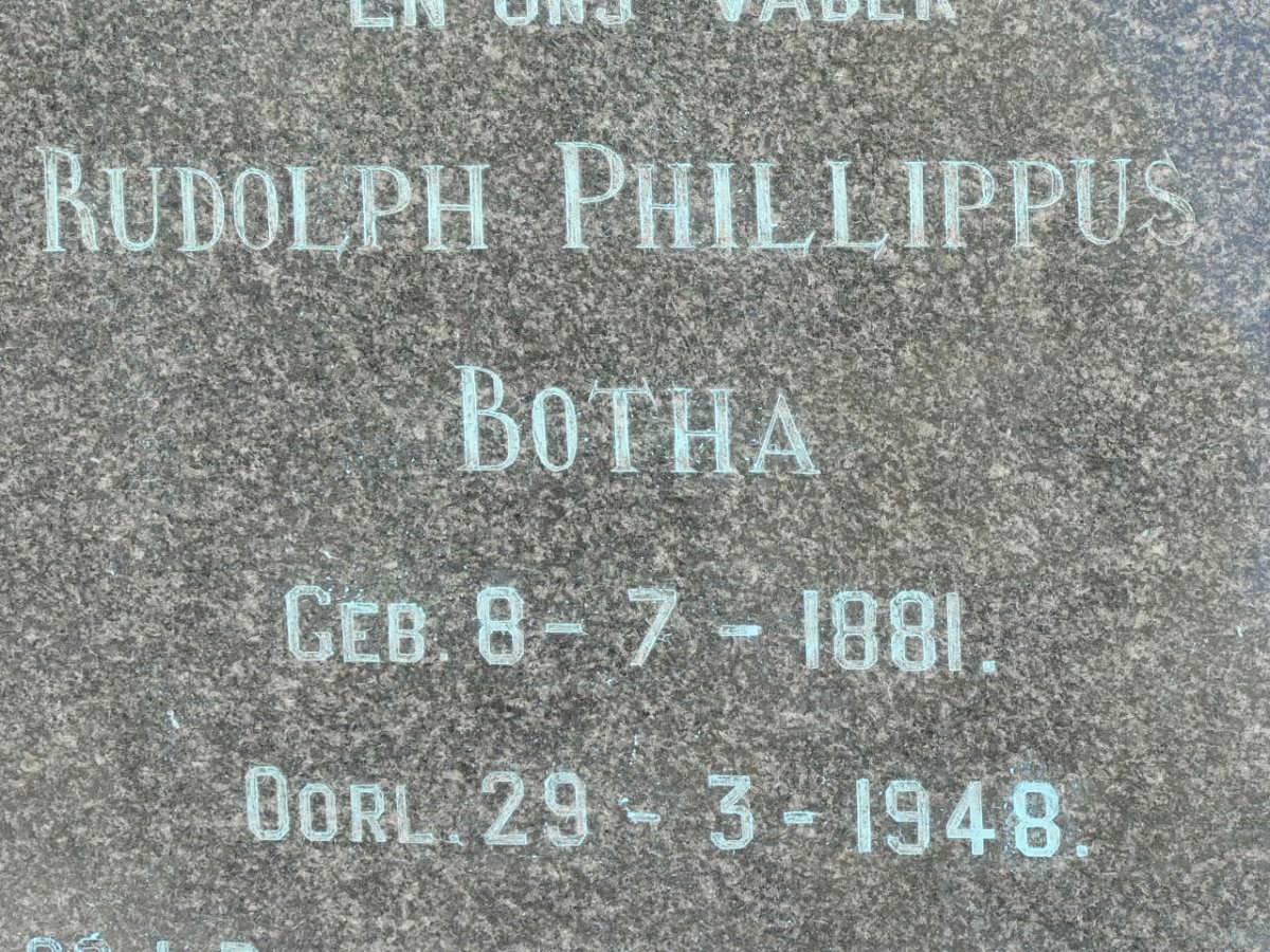 BOTHA Rudolph Phillippus 1881-1948 &amp; Ruth Alfrida ARCHER 1888-1961