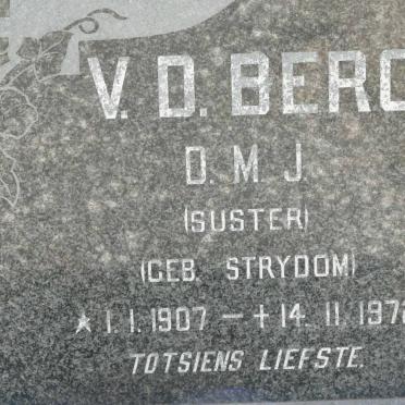 BERG Josua P.M., van den 1909-1987 &amp; D.M.J. STRYDOM 1907-1972