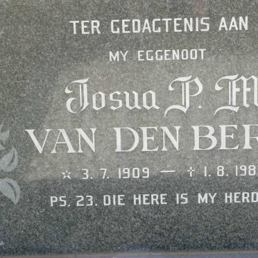 BERG Josua P.M., van den 1909-1987