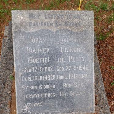 BOUWER Johan 1912-1928 :: DU PLOOY Johannes Frikkie 1946-1946