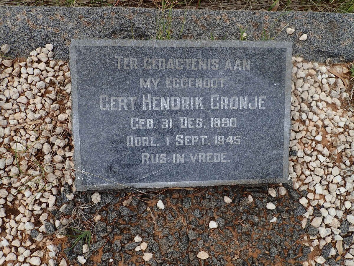 CRONJE Gert Hendrik 1890-1945