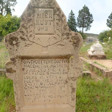 FOURIE Magdalena Magrieta 1919-1934