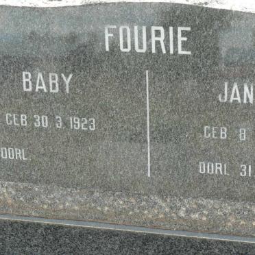 FOURIE Jannie 1922-1975 &amp; Baby 1923-