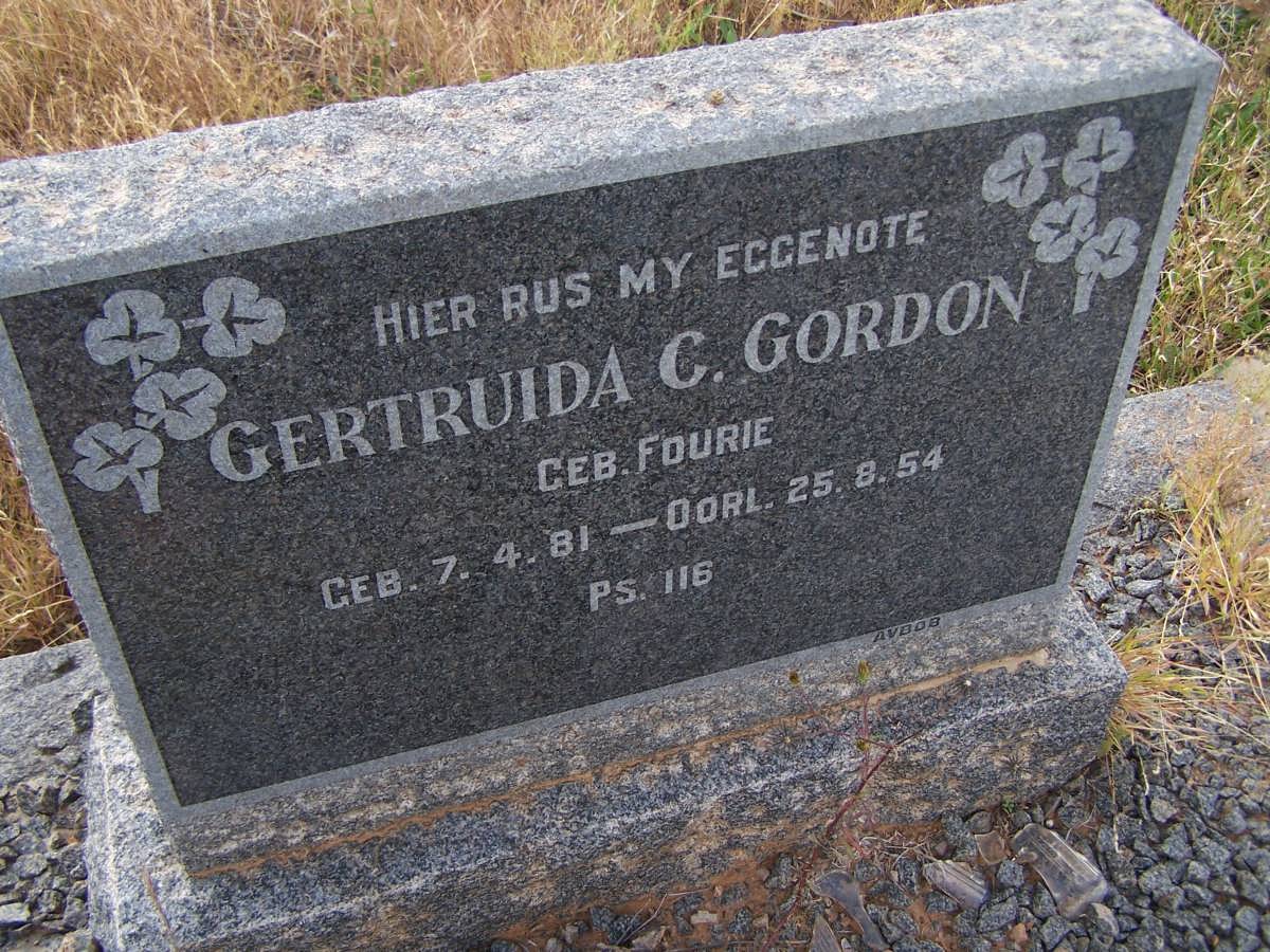 GORDON Gertruida C. nee FOURIE 1881-1954