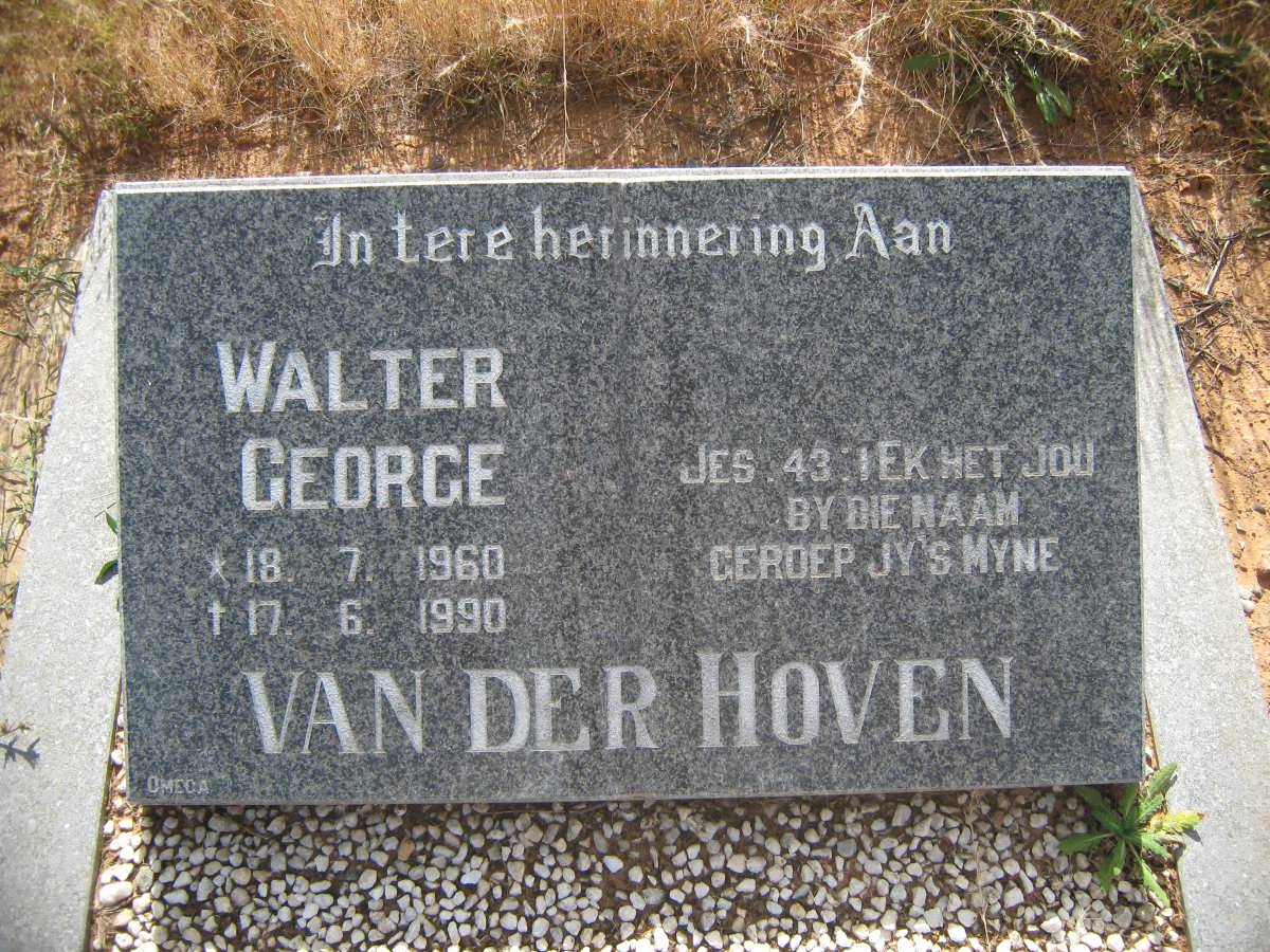 HOVEN Walter George, van der 1960-1990