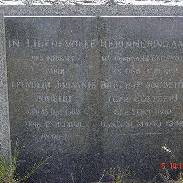 JOUBERT Leendert Johannes 1869-1951 &amp; Brechje COETZEE 1880-1942
