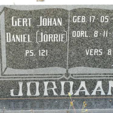 JORDAAN Gert Johan Daniel 1907-1996