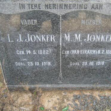 JONKER L.J. 1882-1918 &amp; M.M. van STRAATEN 1885-1918