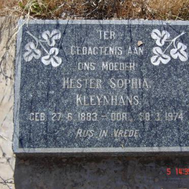 KLEYNHANS Hester Sophia 1883-1974
