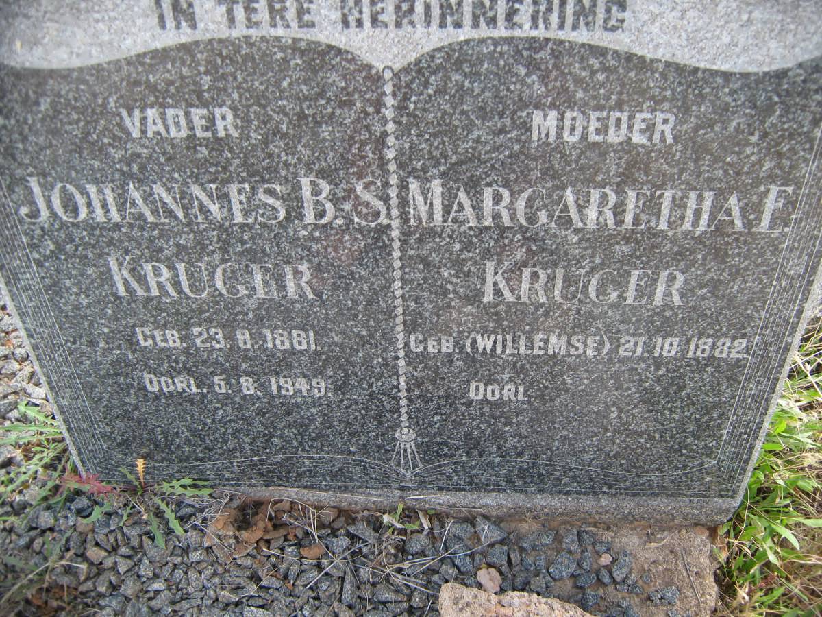 KRUGER Johannes B.S. 1881-1949 &amp; Margeretha E. WILLEMSE 1882-