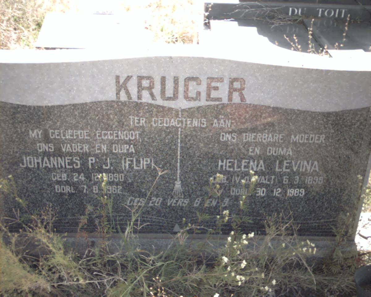 KRUGER Johannes P.J. 1890-1962 &amp; Helena Levina van der WALT 1898-1989