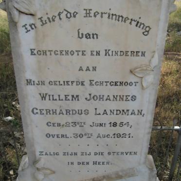 LANDMAN Willem Johannes Gerhardus 1854-1921