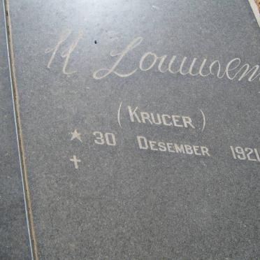 LOUWRENS H. nee KRUGER 1921-