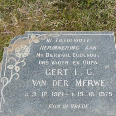 MERWE Gert L.C., van der 1921-1975