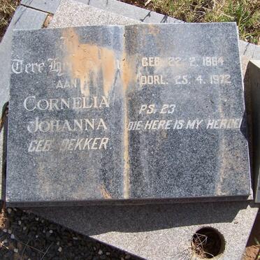 NIEKERK Cornelia Johanna, van nee BEKKER 1884-1972 