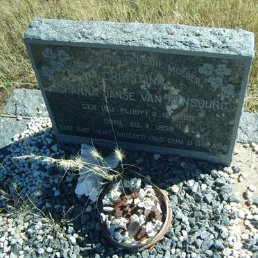 RENSBURG Johanna, Janse Van nee DU PLOOY 1889-1959