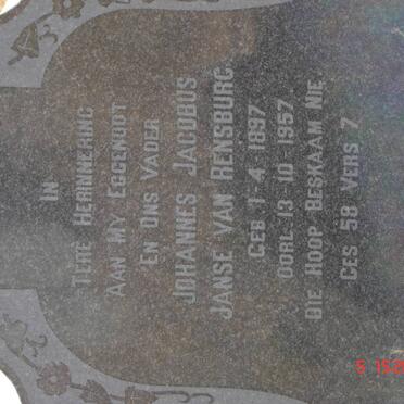 RENSBURG Johannes Jacobus, Janse van 1897-1957