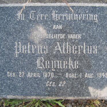 REYNEKE Petrus Albertus 1870-1949