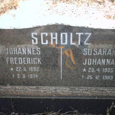 SCHOLTZ Johannes Frederick 1892-1974 &amp; Susarah Johanna 1905-1989