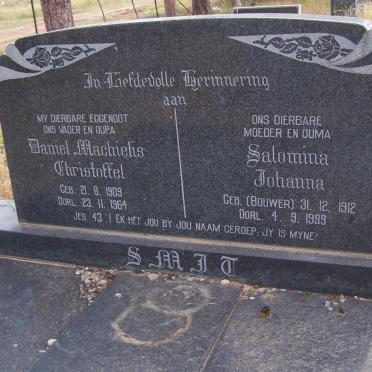 SMIT Daniel Machielis Christoffel 1909-1964 &amp; Salomina Johanna BOUWER 1912-1999