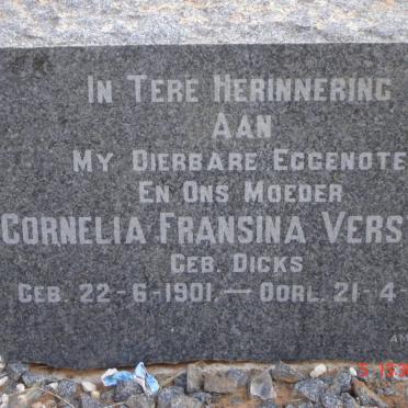 VERSTER Cornelia Fransina nee DICKS 1901-1957