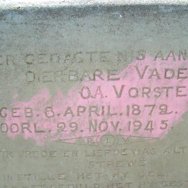 VORSTER O.A. 1879-1945