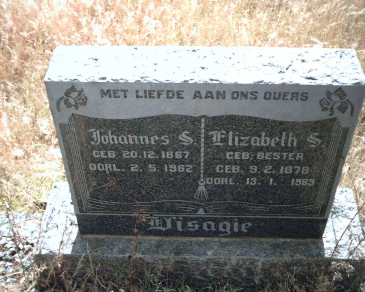 VISAGIE Johannes S. 1867-1962 &amp; Elizabeth S. BESTER 1878-1969