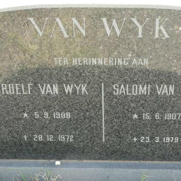 WYK Roelf, van 1908-1972 &amp; Salomi 1907-1979