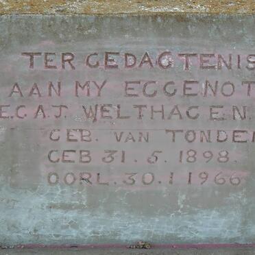 WELTHAGEN E.C.A.J. nee van TONDER 1898-1966