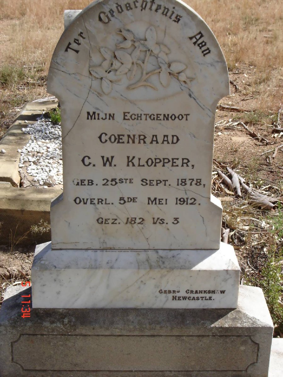 KLOPPER Coenraad C.W. 1878-1912