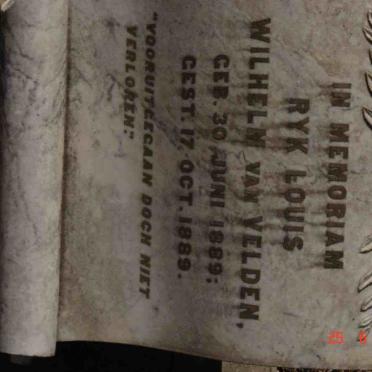 VELDEN Ryk Louis Wilhelm, van 1889-1889