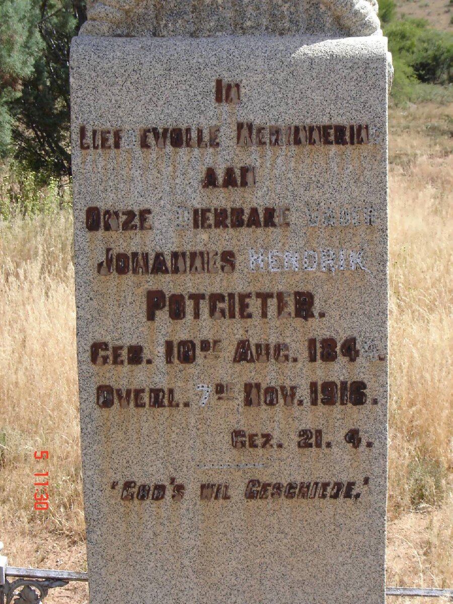 POTGIETER Johannes Hendrik 1844-1916
