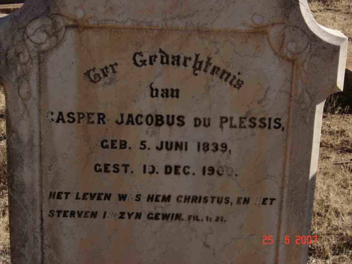 PLESSIS Casper Jacobus, du 1839-1909