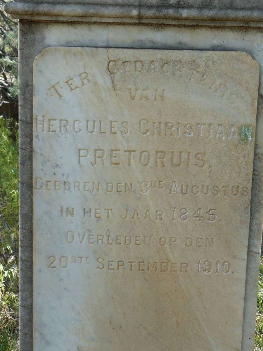 PRETORUIS Hercules Christiaan 1845-1910