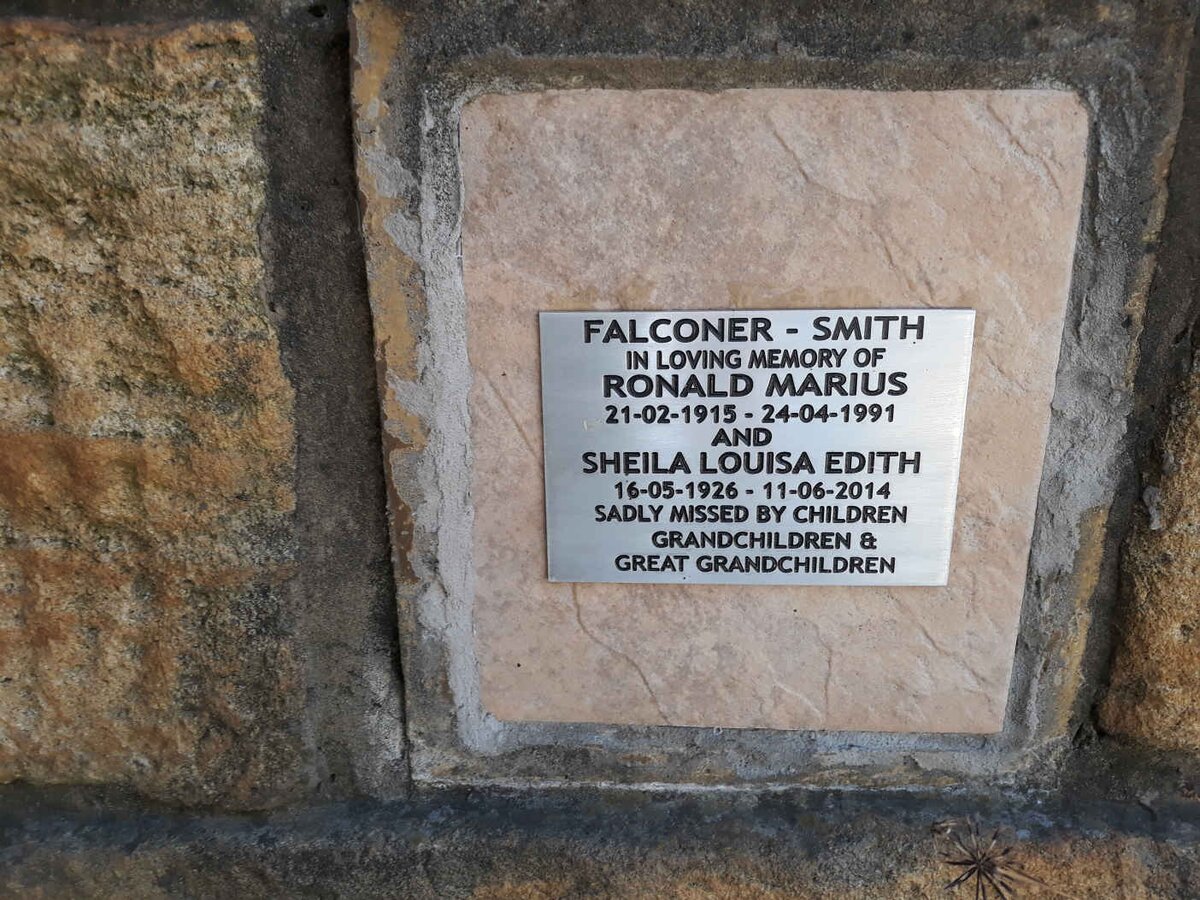 SMITH Ronald Marius, FALCONER 1915-1991 &amp; Sheila Louisa Edith 1926-2014