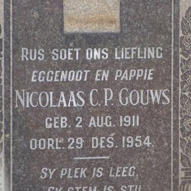 GOUWS Nicolaas C.P. 1911-1954