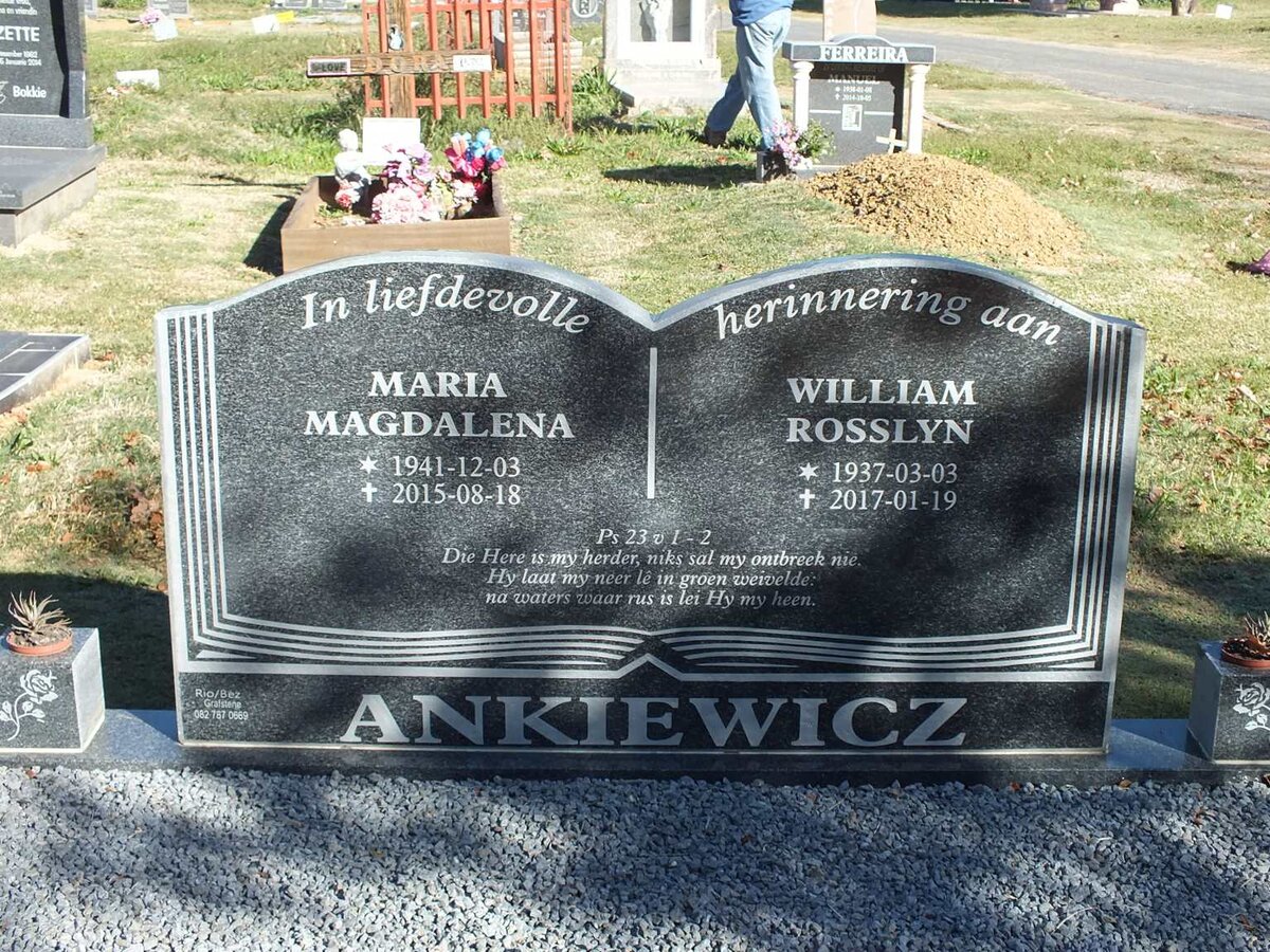 ANKIEWICZ William Rosslyn 1937-2017 &amp; Maria Magdalena 1941-2015