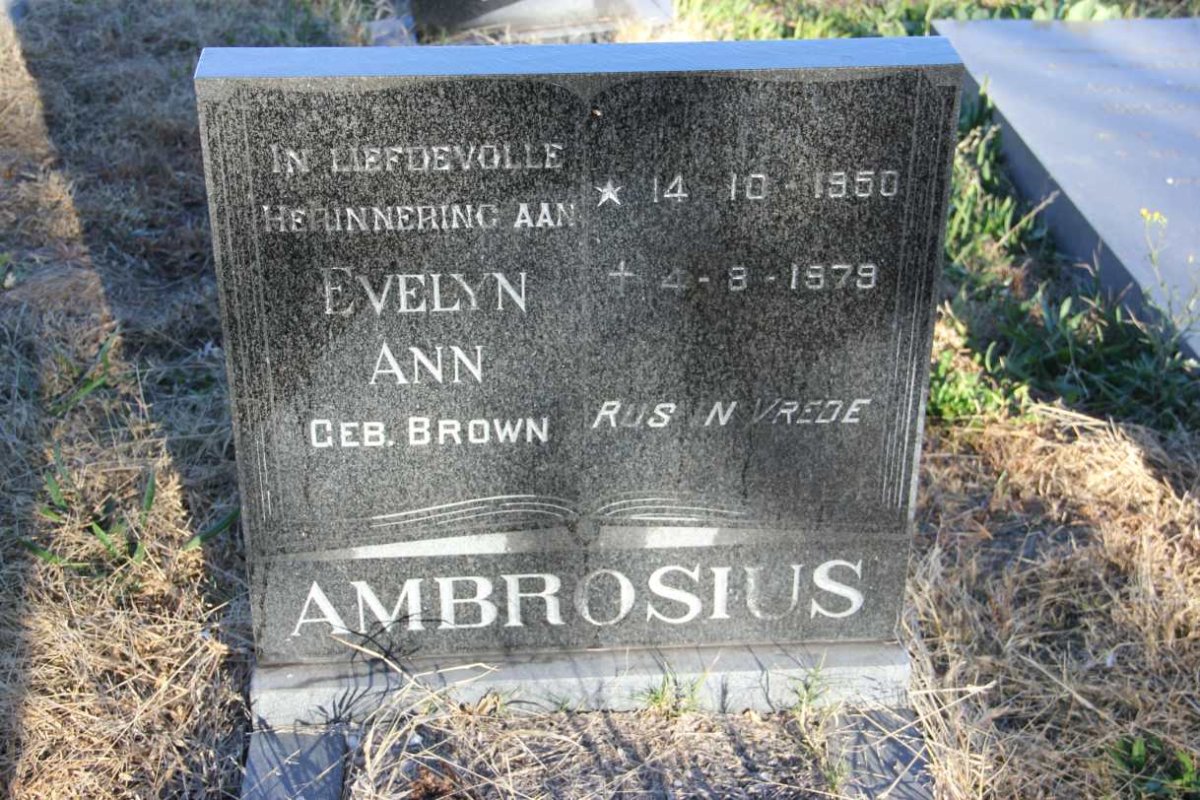 AMBROSIUS Evelyn Ann nee BROWN 1950-1979