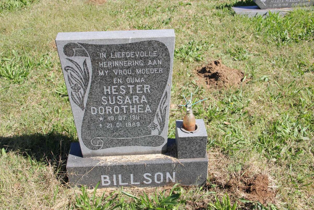 BILLSON Hester Susara Dorothea 1911-1989