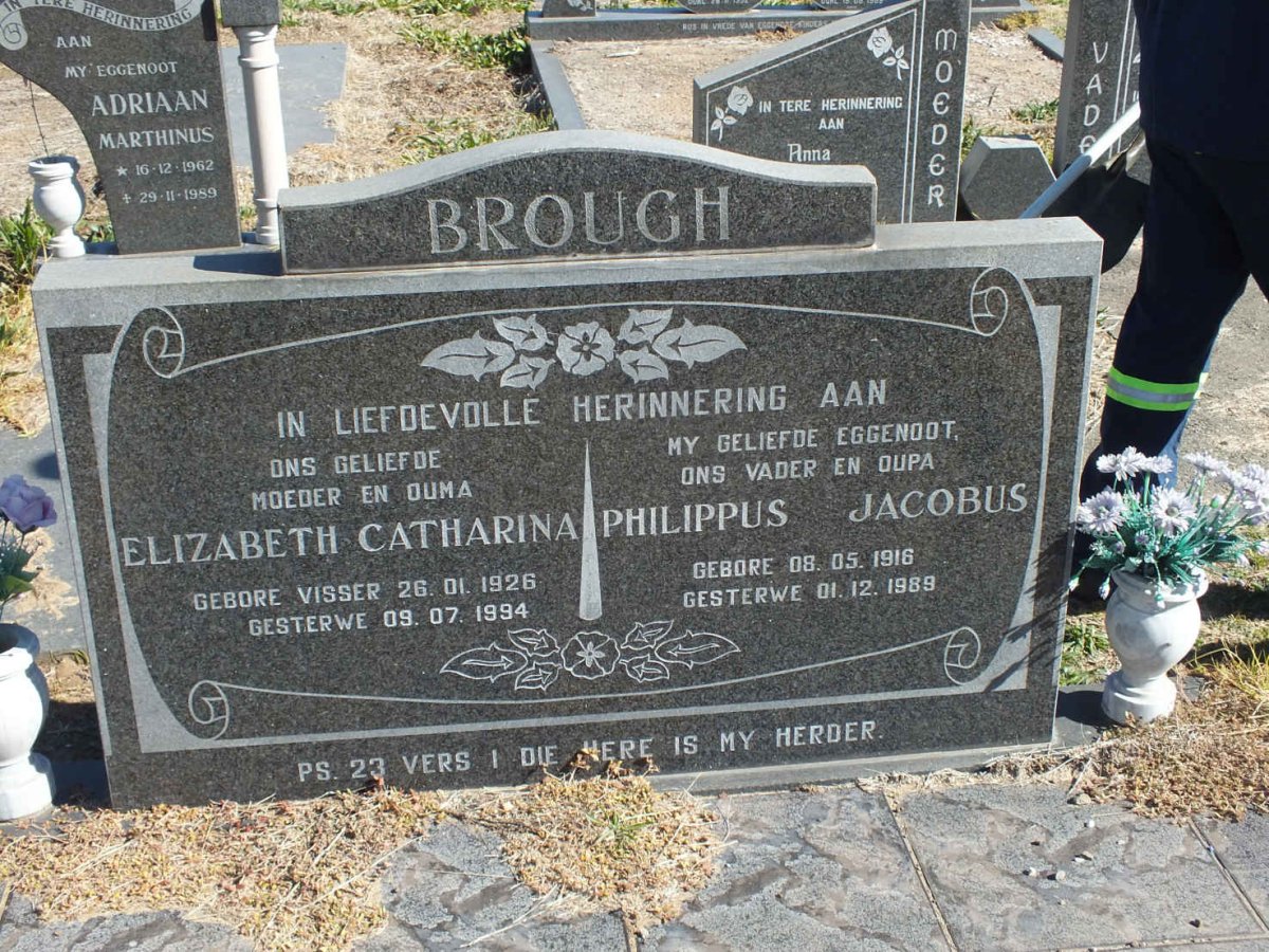 BROUGH Philippus Jacobus 1916-1989 &amp; Elizabeth Catharina 1926-1994