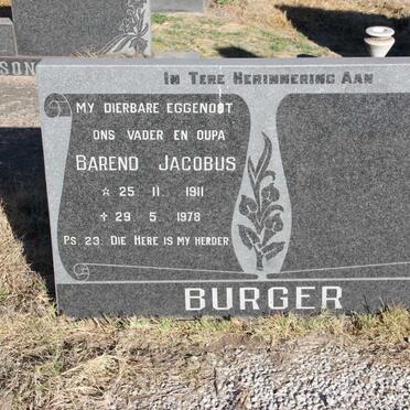BURGER Barend Jacobus 1911-1978