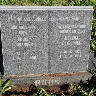 BUYS Louis Johannes 1918-1988 &amp; Helena Catherina 1920-1983