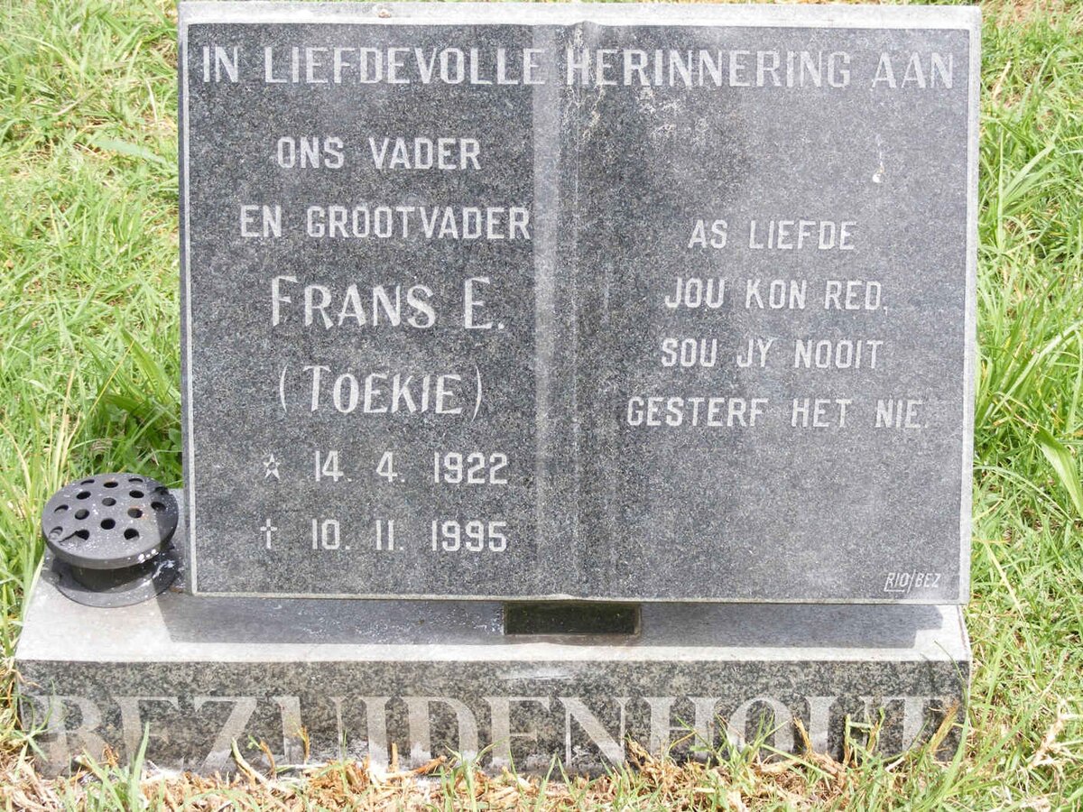BEZUIDENHOUT Frans E. 1922-1995