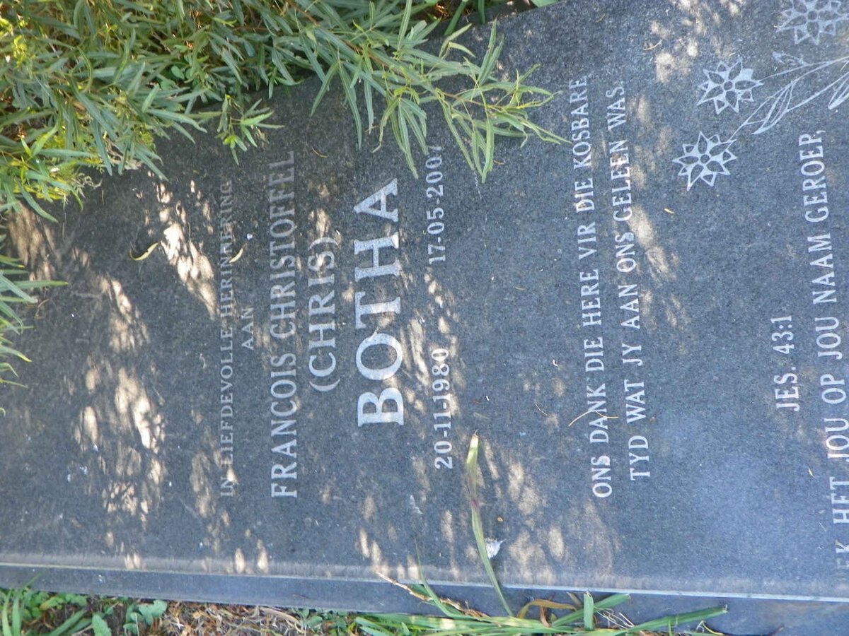 BOTHA Francois Christoffel 1980-2007