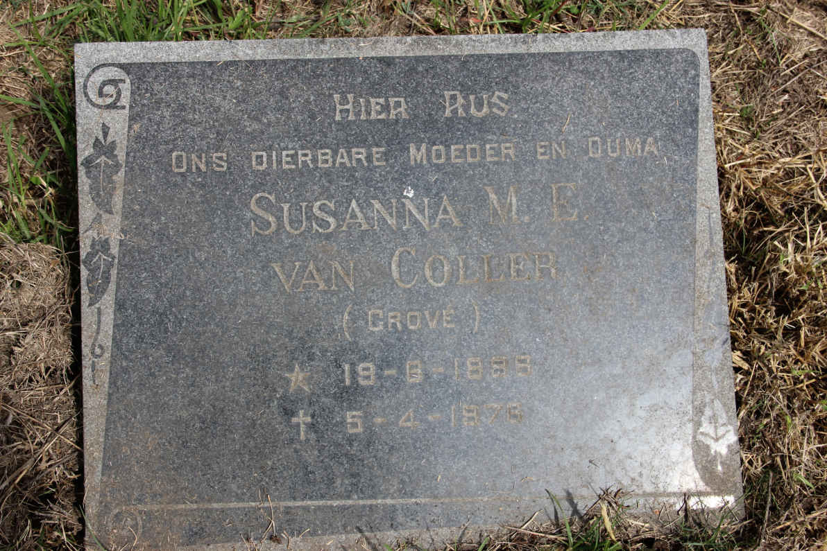 COLLER Susanna M.E. nee GROVE 1898-1976